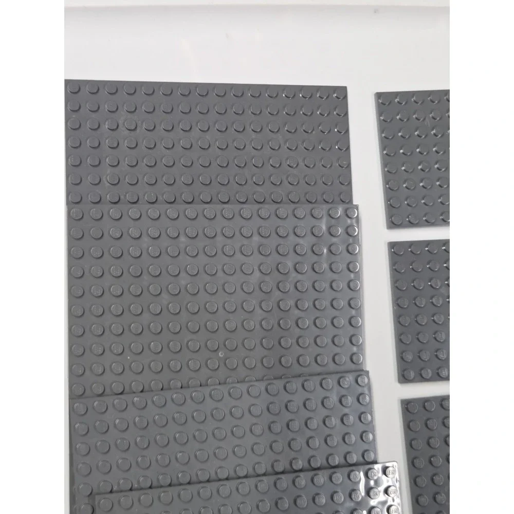 Lego Dark Bluish Gray 16x16 8x16 Base Plates Baseplates 12 Pc Genuine Lot